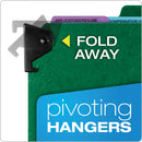 Pendaflex Hanging-Style Personnel Folders, 5 Dividers with 1/5-Cut Tabs, Letter Size, 1/3-Cut Exterior Tabs, Green