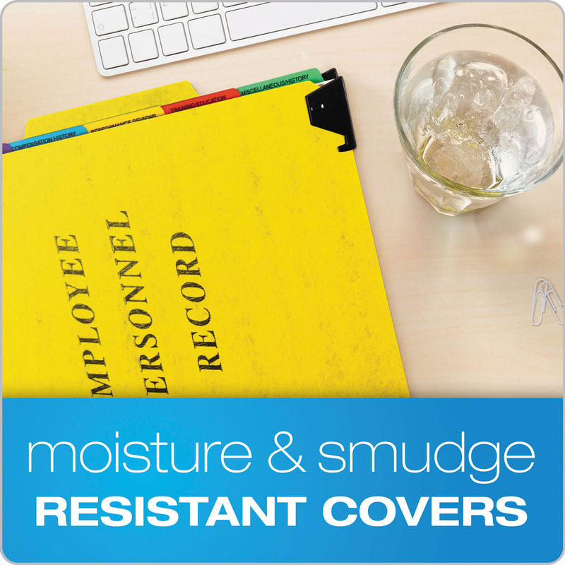 Pendaflex Hanging-Style Personnel Folders, 5 Dividers with 1/5-Cut Tabs, Letter Size, 1/3-Cut Exterior Tabs, Yellow