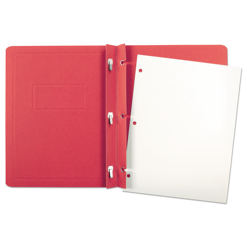 Oxford Report Cover, Three-Prong Fastener, 0.5" Capacity, 8.5 x 11, Red/Red, 25/Box