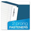Oxford Twin-Pocket Folders with 3 Fasteners, 0.5" Capacity, 11 x 8.5, Blue, 25/Box