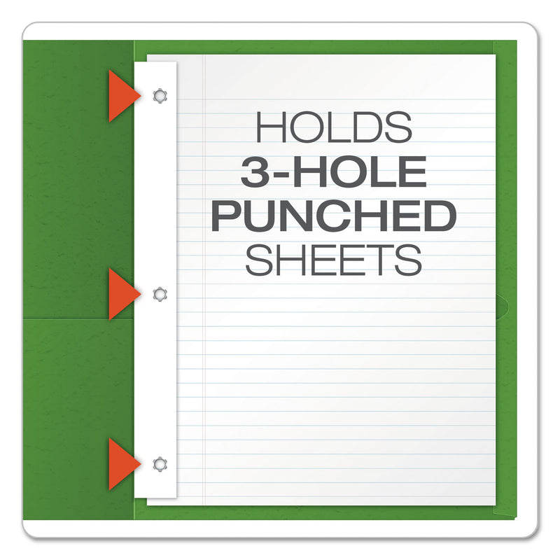 Oxford Twin-Pocket Folders with 3 Fasteners, 0.5" Capacity, 11 x 8.5, Green, 25/Box