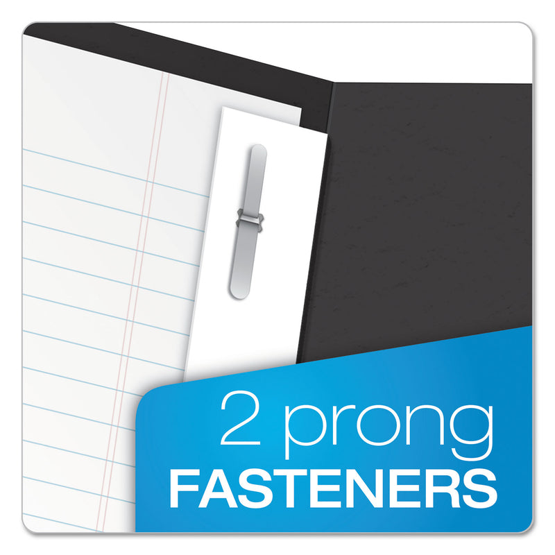 Oxford Twin-Pocket Folders with 3 Fasteners, 0.5" Capacity, 11 x 8.5, Black 25/Box