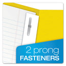 Oxford Twin-Pocket Folders with 3 Fasteners, 0.5" Capacity, 11 x 8.5, Yellow, 25/Box