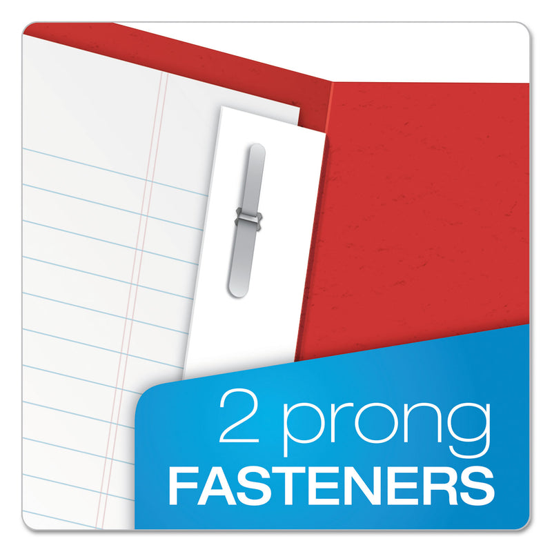 Oxford Twin-Pocket Folders with 3 Fasteners, 0.5" Capacity, 11 x 8.5, Red, 25/Box