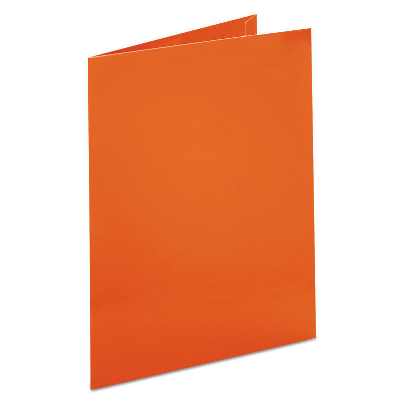 Oxford Two-Pocket Laminated Paper Folder, 100-Sheet Capacity, 11 x 8.5, Metallic Copper, 25/Box
