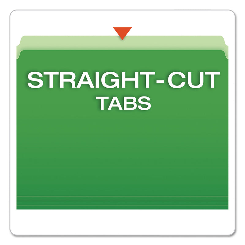 Pendaflex Colored File Folders, Straight Tabs, Letter Size, Green/Light Green, 100/Box