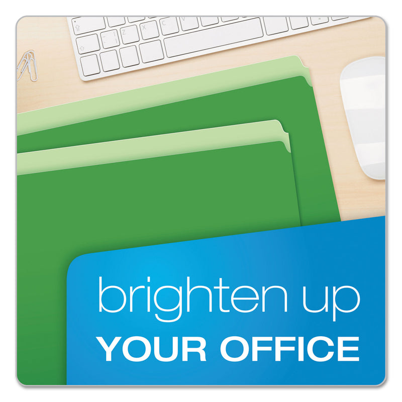 Pendaflex Colored File Folders, Straight Tabs, Letter Size, Green/Light Green, 100/Box