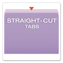 Pendaflex Colored File Folders, Straight Tabs, Letter Size, Lavender/Light Lavender, 100/Box