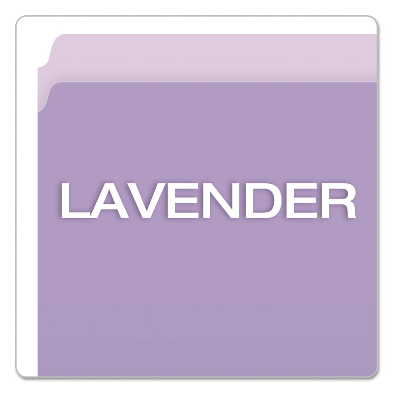 Pendaflex Colored File Folders, Straight Tabs, Letter Size, Lavender/Light Lavender, 100/Box