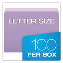 Pendaflex Colored File Folders, Straight Tabs, Letter Size, Lavender/Light Lavender, 100/Box