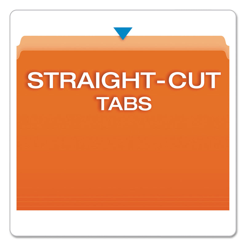 Pendaflex Colored File Folders, Straight Tabs, Letter Size, Orange/Light Orange, 100/Box