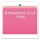 Pendaflex Colored File Folders, Straight Tabs, Letter Size, Pink/Light Pink, 100/Box