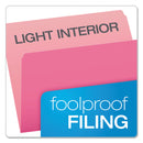 Pendaflex Colored File Folders, Straight Tabs, Letter Size, Pink/Light Pink, 100/Box