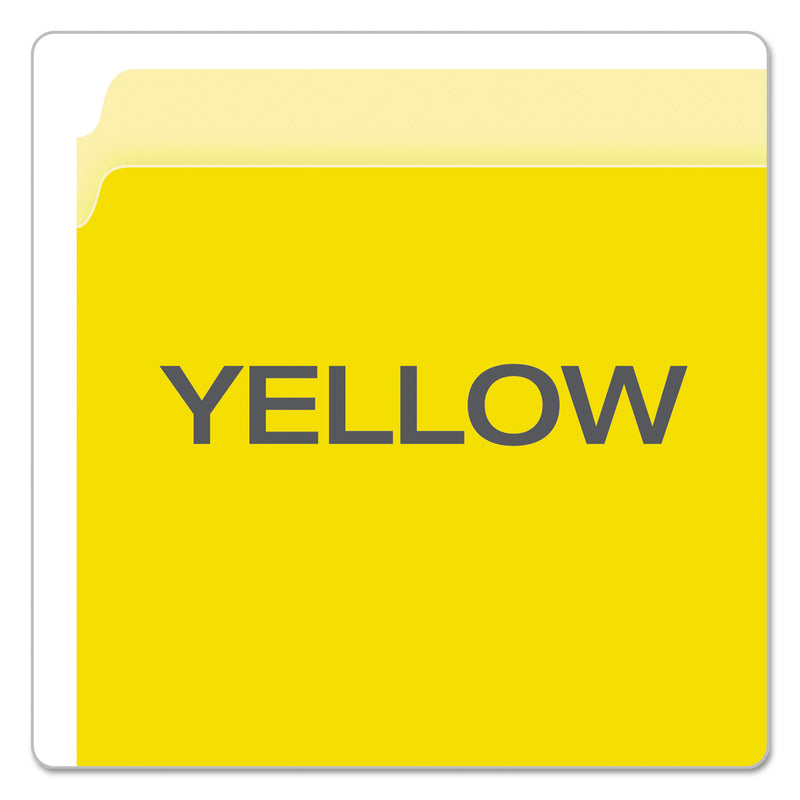 Pendaflex Colored File Folders, Straight Tabs, Letter Size, Yellow/Light Yellow, 100/Box