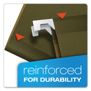 Pendaflex Reinforced Hanging File Folders with Printable Tab Inserts, Letter Size, 1/5-Cut Tabs, Standard Green, 25/Box