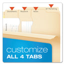 Pendaflex Divide It Up File Folder, 1/2-Cut Tabs: Assorted, Letter Size, 0.75" Expansion, Manila, 24/Pack