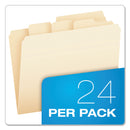 Pendaflex Divide It Up File Folder, 1/2-Cut Tabs: Assorted, Letter Size, 0.75" Expansion, Manila, 24/Pack