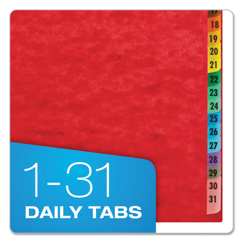Pendaflex Expanding Desk File, 31 Dividers, Date Index, Letter Size, Red Cover