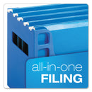 Pendaflex Desktop File With Hanging Folders, Letter Size, 6" Long, Blue