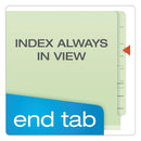 Pendaflex End Tab Classification Folders, 1 Divider, Letter Size, Pale Green, 10/Box