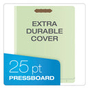 Pendaflex End Tab Classification Folders, 2 Dividers, Letter Size, Pale Green, 10/Box