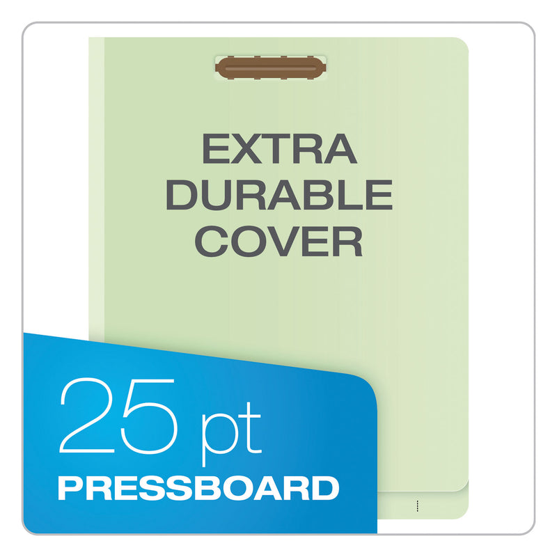 Pendaflex End Tab Classification Folders, 2 Dividers, Letter Size, Pale Green, 10/Box