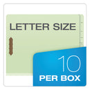 Pendaflex End Tab Classification Folders, 2 Dividers, Letter Size, Pale Green, 10/Box