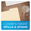 Pendaflex CutLess WaterShed File Folders, 1/3-Cut Tabs: Assorted, Letter Size, Manila, 100/Box