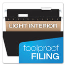 Pendaflex Colored Hanging Folders, Letter Size, 1/5-Cut Tabs, Black, 25/Box
