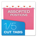 Pendaflex Colored Hanging Folders, Letter Size, 1/5-Cut Tabs, Pink, 25/Box