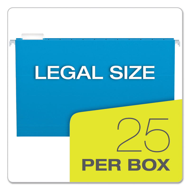 Pendaflex Colored Hanging Folders, Letter Size, 1/5-Cut Tabs, Five-Color Assortment, 25/Box