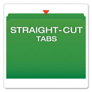 Pendaflex Double-Ply Reinforced Top Tab Colored File Folders, Straight Tabs, Letter Size, 0.75" Expansion, Bright Green, 100/Box