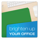 Pendaflex Double-Ply Reinforced Top Tab Colored File Folders, Straight Tabs, Letter Size, 0.75" Expansion, Bright Green, 100/Box