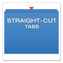 Pendaflex Double-Ply Reinforced Top Tab Colored File Folders, Straight Tabs, Letter Size, 0.75" Expansion, Blue, 100/Box