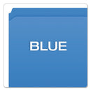 Pendaflex Double-Ply Reinforced Top Tab Colored File Folders, Straight Tabs, Letter Size, 0.75" Expansion, Blue, 100/Box