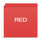 Pendaflex Double-Ply Reinforced Top Tab Colored File Folders, Straight Tabs, Letter Size, 0.75" Expansion, Red, 100/Box