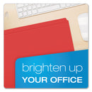 Pendaflex Double-Ply Reinforced Top Tab Colored File Folders, Straight Tabs, Letter Size, 0.75" Expansion, Red, 100/Box
