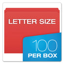 Pendaflex Double-Ply Reinforced Top Tab Colored File Folders, Straight Tabs, Letter Size, 0.75" Expansion, Red, 100/Box