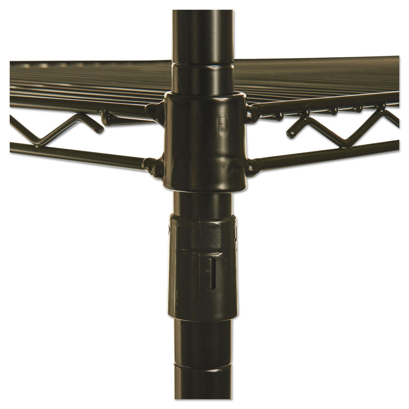 Alera NSF Certified Industrial Four-Shelf Wire Shelving Kit, 48w x 24d x 72h, Black