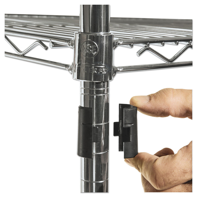 Alera NSF Certified 4-Shelf Wire Shelving Kit with Casters, 48w x 18d x 72h, Silver