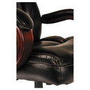 Alera Transitional Series Executive Wood Chair, Up to 275 lb, Chocolate Marble Bonded Leather Seat/Back, Walnut Wood Base