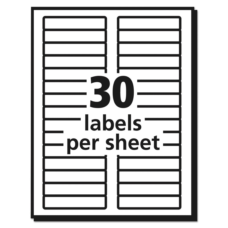 Avery Permanent TrueBlock File Folder Labels with Sure Feed Technology, 0.66 x 3.44, White, 30/Sheet, 50 Sheets/Box