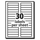 Avery Permanent TrueBlock File Folder Labels with Sure Feed Technology, 0.66 x 3.44, White, 30/Sheet, 25 Sheets/Pack