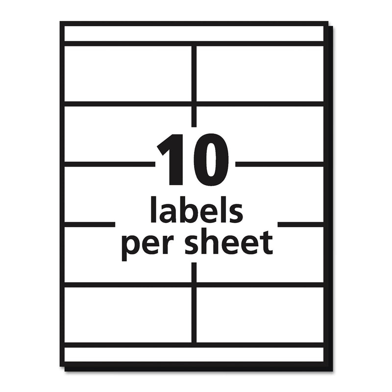 Avery Copier Mailing Labels, Copiers, 2 x 4.25, White, 10/Sheet, 100 Sheets/Box