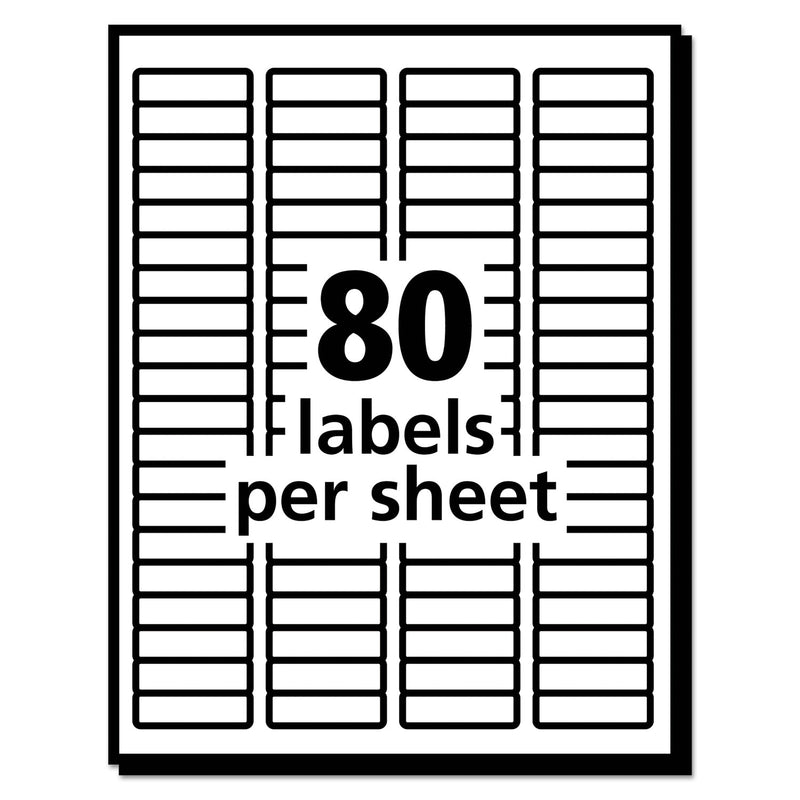 Avery EcoFriendly Mailing Labels, Inkjet/Laser Printers, 0.5 x 1.75, White, 80/Sheet, 100 Sheets/Pack