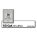 Avery Permanent TrueBlock File Folder Labels with Sure Feed Technology, 0.66 x 3.44, White, 30/Sheet, 60 Sheets/Box