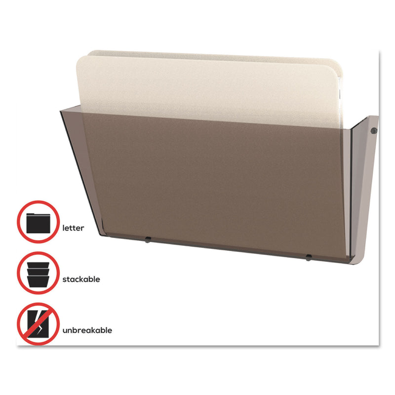 deflecto Unbreakable DocuPocket Wall File, Letter Size, 14.5" x 3" x 6.5", Smoke