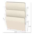 deflecto Unbreakable DocuPocket Wall File, 3 Sections, Letter Size, 14.5" x 3" x 6.5", Clear, 3/Pack