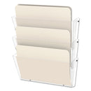 deflecto Unbreakable DocuPocket Wall File, 3 Sections, Letter Size, 14.5" x 3" x 6.5", Clear, 3/Pack