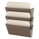 deflecto Unbreakable DocuPocket Wall File, 3 Sections, Letter Size, 14.5" x 3" x 6.5", Clear, 3/Pack